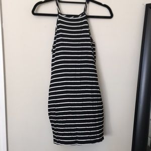 Striped body con tank dress
